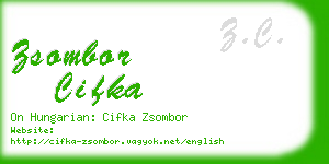 zsombor cifka business card